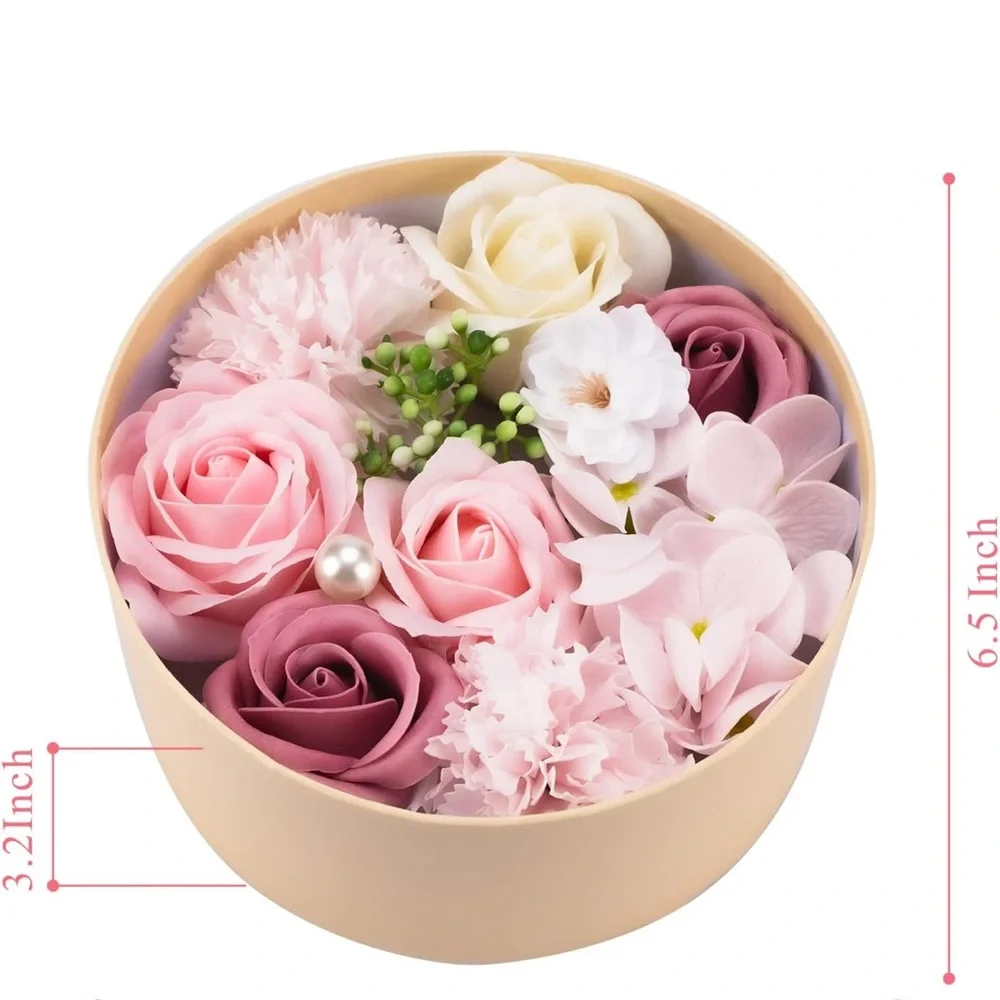 Chic Soap Floral Gift Box with Pink Roses